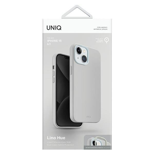 Dėklas Uniq Lino Hue iPhone 15 case 6.1  Magclick Charging light pilkos spalvos 5 Dėklas Uniq Lino Hue iPhone 15 case 6.1  Magclick Charging light pilkos spalvos 5
