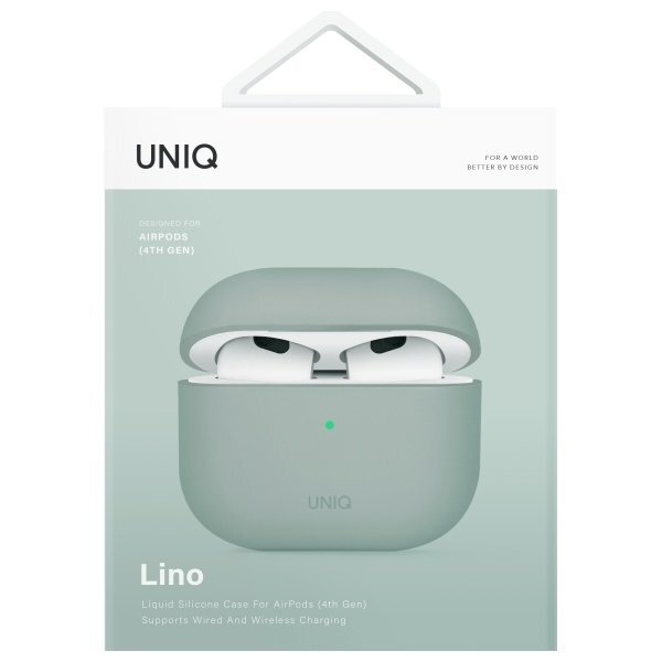AirPods 4 Uniq Lino Silicone dėklas – žalias 5 AirPods 4 Uniq Lino Silicone dėklas – žalias 5