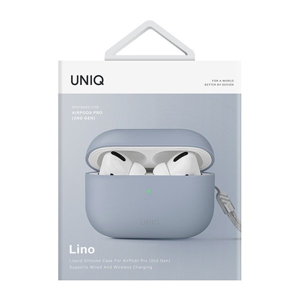 AirPods Pro 2 Uniq Lino Silicone dėklas – mėlynas 4 AirPods Pro 2 Uniq Lino Silicone dėklas – mėlynas 4