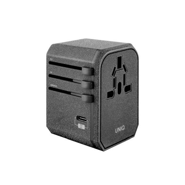 Uniq Load. network. Voyage World Adapter 33W + 2xUSB + PD 18W + QC 3.0 grey/charcoal Pilkas (LITHOS Collective) Uniq Load. network. Voyage World Adapter 33W + 2xUSB + PD 18W + QC 3.0 grey/charcoal Pilkas (LITHOS Collective)