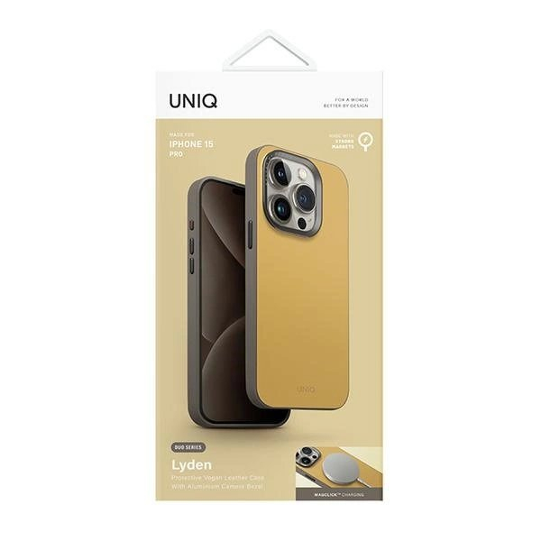 Uniq Lyden DS iPhone 15 Pro 6.1&quot; Magclick Charging Dėklas canary Geltonas-flint grey 5