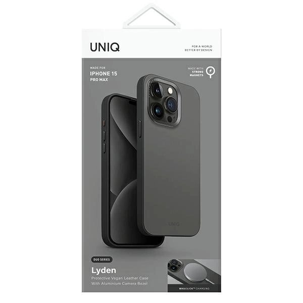 Uniq Lyden DS iPhone 15 Pro Max 6.7" Magclick Charging Dėklas grey-Juodas/charcoal grey-Juodas 6