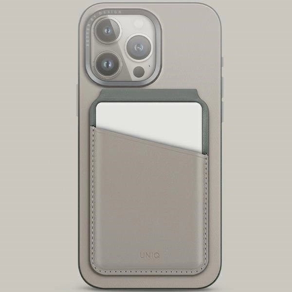 Uniq Lyden DS magnetic RFID walletphone stand - beige žalias 1 Uniq Lyden DS magnetic RFID walletphone stand - beige žalias 1