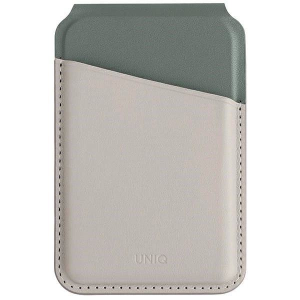 Uniq Lyden DS magnetic RFID walletphone stand - beige žalias Uniq Lyden DS magnetic RFID walletphone stand - beige žalias