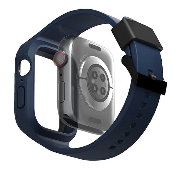 Apple Watch 45/44 mm Uniq Monos 2in1 rinkinys (dirželis + dėklas) – mėlynas 1 Apple Watch 45/44 mm Uniq Monos 2in1 rinkinys (dirželis + dėklas) – mėlynas 1