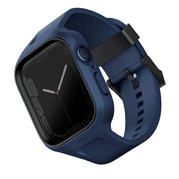 Apple Watch 45/44 mm Uniq Monos 2in1 rinkinys (dirželis + dėklas) – mėlynas