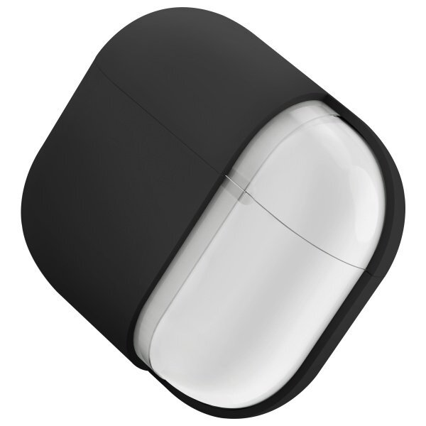 AirPods 4 Uniq Nexo su silikoniniais kabliukais dėklas – juodas 4