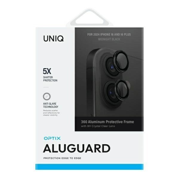 iPhone 16 / 16 Plus Uniq Optix aliuminio kameros apsauga su aplikatoriumi – juoda 1 iPhone 16 / 16 Plus Uniq Optix aliuminio kameros apsauga su aplikatoriumi – juoda 1