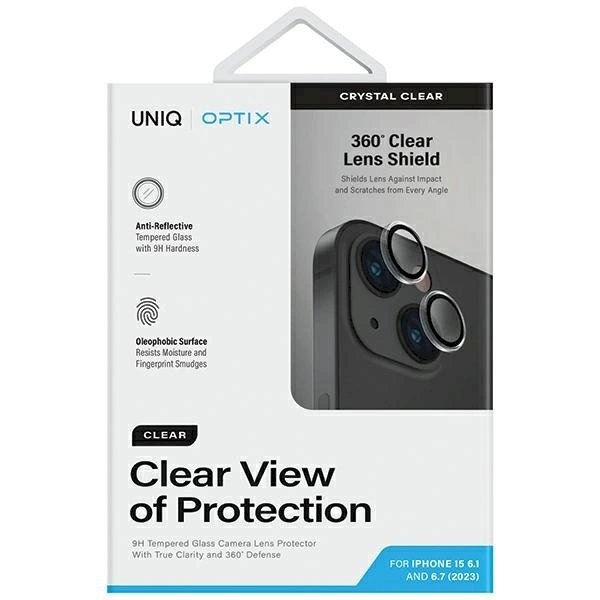 Uniq Optix Clear Camera Lens Protector iPhone 15 / 15 Plus camera lensapplicator - Permatomas 1 Uniq Optix Clear Camera Lens Protector iPhone 15 / 15 Plus camera lensapplicator - Permatomas 1