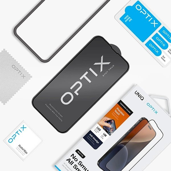 Uniq Optix Matte frosted tempered glass iPhone 15 / 14 Proapplicator 4 Uniq Optix Matte frosted tempered glass iPhone 15 / 14 Proapplicator 4