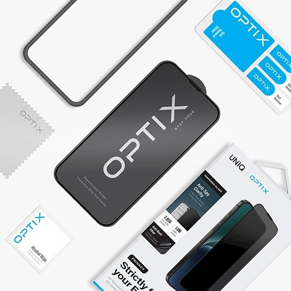 Uniq Optix Privacy tempered glass iPhone 15 Pro Maxapplicator 4 Uniq Optix Privacy tempered glass iPhone 15 Pro Maxapplicator 4