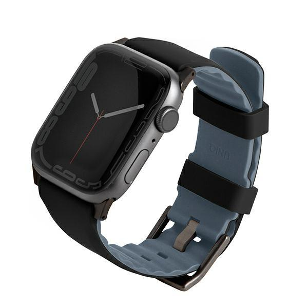 Apyrankė UNIQ pasek Linus Apple Watch Series 4/5/6/7/8/9/SE/SE2 38/40/41mm. Juoda Apyrankė UNIQ pasek Linus Apple Watch Series 4/5/6/7/8/9/SE/SE2 38/40/41mm. Juoda