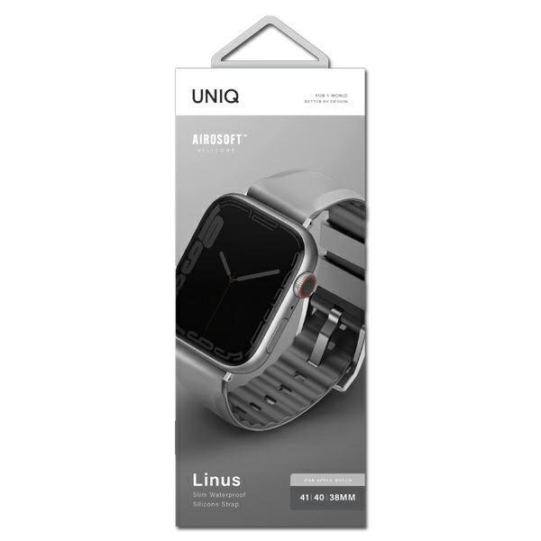 Apyrankė UNIQ pasek Linus Apple Watch Series 4/5/6/7/8/9/SE/SE2 38/40/41mm. Pilka 2 Apyrankė UNIQ pasek Linus Apple Watch Series 4/5/6/7/8/9/SE/SE2 38/40/41mm. Pilka 2