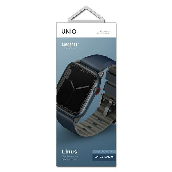 Apyrankė UNIQ pasek Linus Apple Watch Series 4/5/6/7/8/9/SE/SE2/Ultra 42/44/45mm. Mėlyna 2 Apyrankė UNIQ pasek Linus Apple Watch Series 4/5/6/7/8/9/SE/SE2/Ultra 42/44/45mm. Mėlyna 2