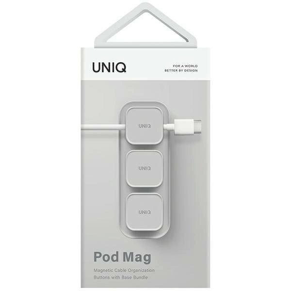Kabelių organizatorius Uniq Pod Mag magnetinis su baze – pilkas / chalk gray 3