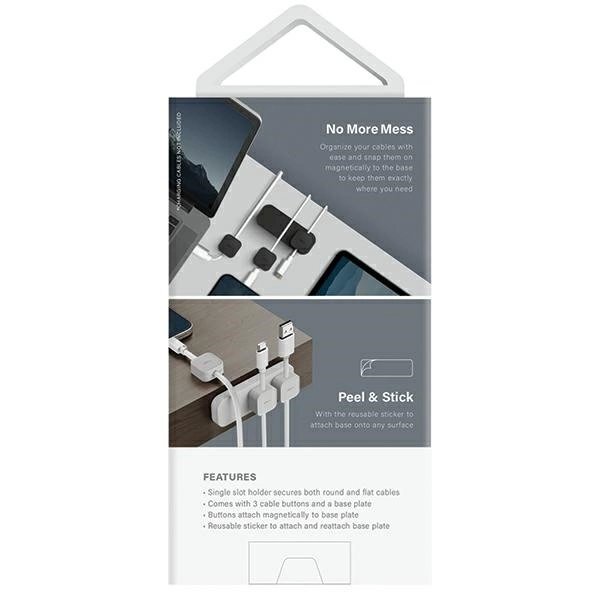 Kabelių organizatorius Uniq Pod Mag magnetinis su baze – pilkas / chalk gray 4