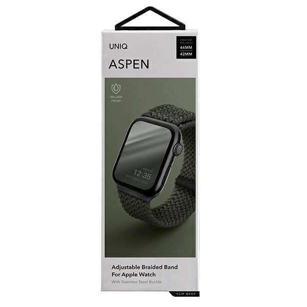 Uniq strap Aspen Apple Watch 44/42 / 45mm Series 4/5/6/7/8/9 / SE / SE2 Braided žalias / cypress žalias 10 Uniq strap Aspen Apple Watch 44/42 / 45mm Series 4/5/6/7/8/9 / SE / SE2 Braided žalias / cypress žalias 10