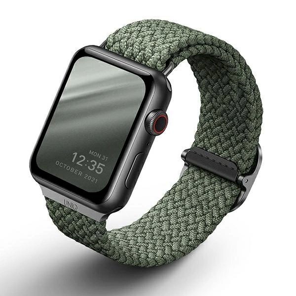 Uniq strap Aspen Apple Watch 44/42 / 45mm Series 4/5/6/7/8/9 / SE / SE2 Braided žalias / cypress žalias Uniq strap Aspen Apple Watch 44/42 / 45mm Series 4/5/6/7/8/9 / SE / SE2 Braided žalias / cypress žalias