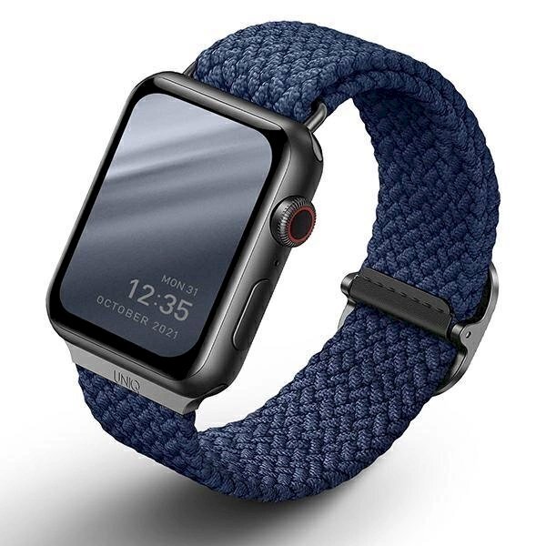 Uniq Strap Aspen Case skirta Apple Watch 44/42/45 mm Series 1/2/3/4/5/6/7/8/9/SE/SE2 Braided - Mėlynas Uniq Strap Aspen Case skirta Apple Watch 44/42/45 mm Series 1/2/3/4/5/6/7/8/9/SE/SE2 Braided - Mėlynas