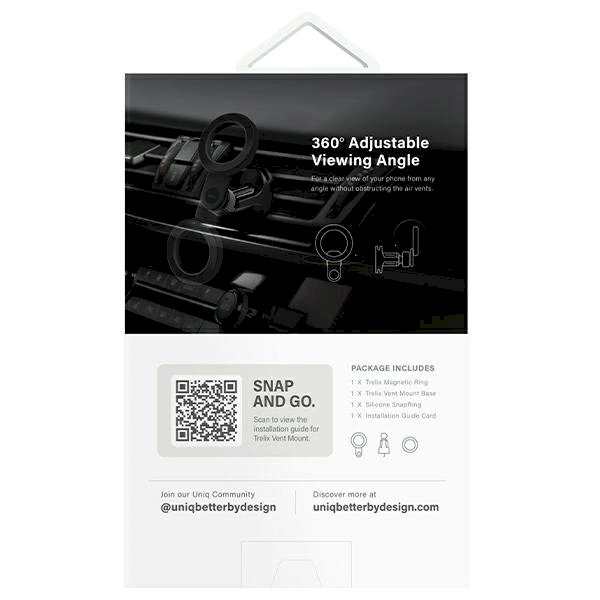 Uniq Trelix Car magnetic Automobilinis laikiklis air vent - Juodas 6 Uniq Trelix Car magnetic Automobilinis laikiklis air vent - Juodas 6