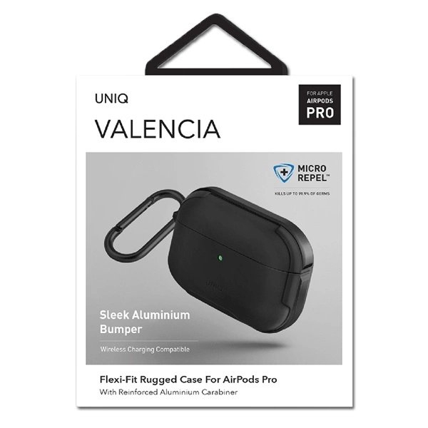 Uniq Valencia AirPods Pro Dėklas Juodas/Midnight Juodas Antimicrobial 7