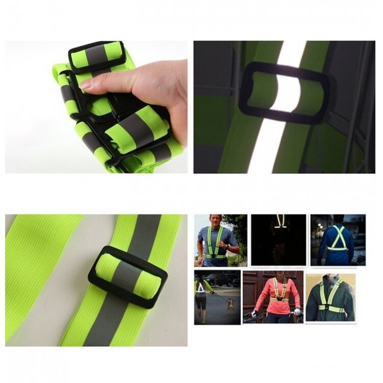 Atšvaitas Unisex Adjustable Reflective Safety Harness Vest Geltonas 2 Atšvaitas Unisex Adjustable Reflective Safety Harness Vest Geltonas 2