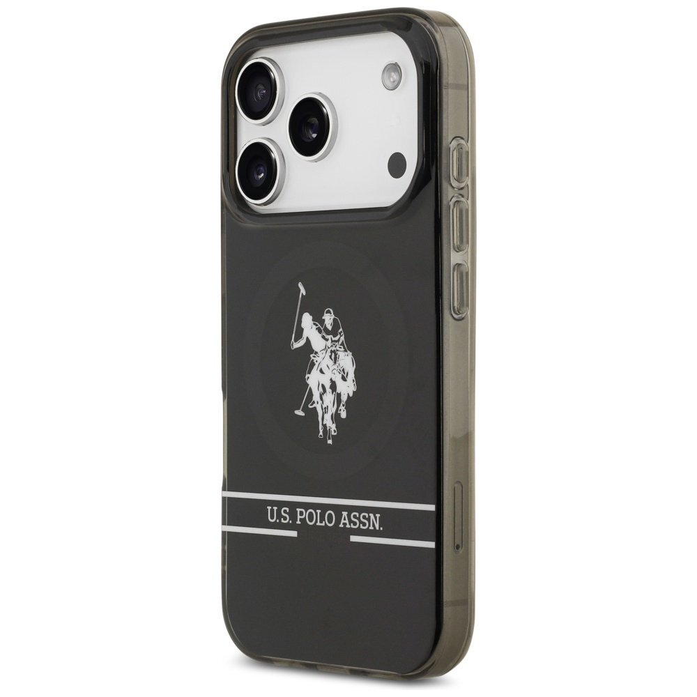 iPhone 17 Pro US Polo DH and Bottom Stripe Logo MagSafe dėklas – juodas 1 iPhone 17 Pro US Polo DH and Bottom Stripe Logo MagSafe dėklas – juodas 1
