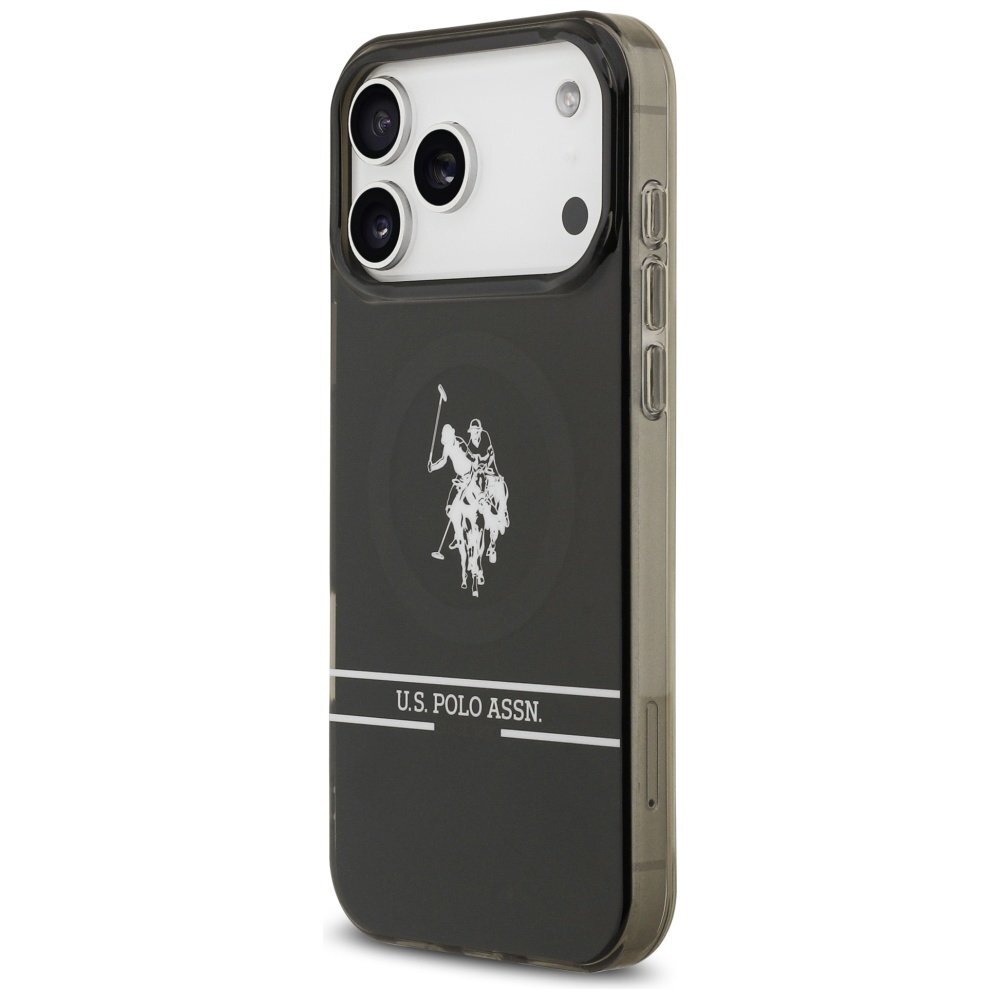 iPhone 17 Pro Max US Polo DH and Bottom Stripe Logo MagSafe dėklas – juodas 1 iPhone 17 Pro Max US Polo DH and Bottom Stripe Logo MagSafe dėklas – juodas 1