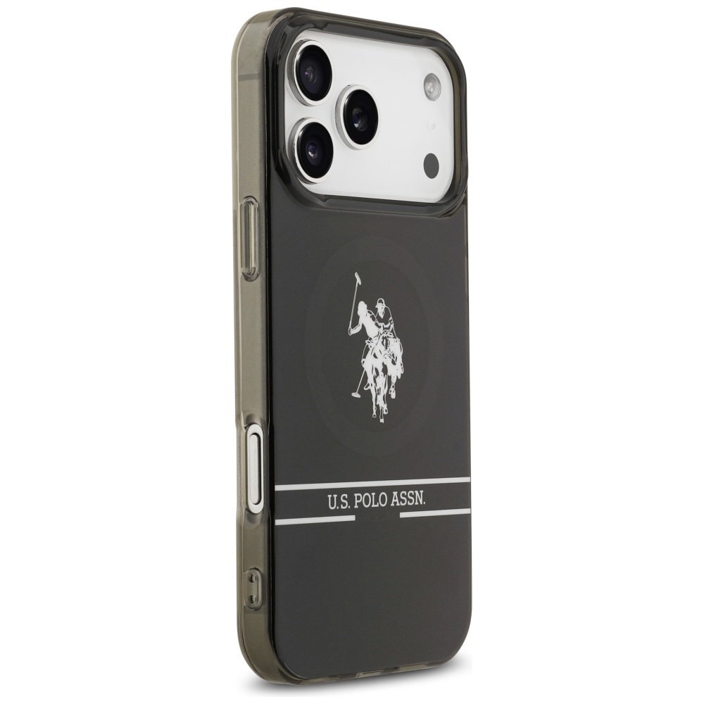 iPhone 17 Pro Max US Polo DH and Bottom Stripe Logo MagSafe dėklas – juodas 3