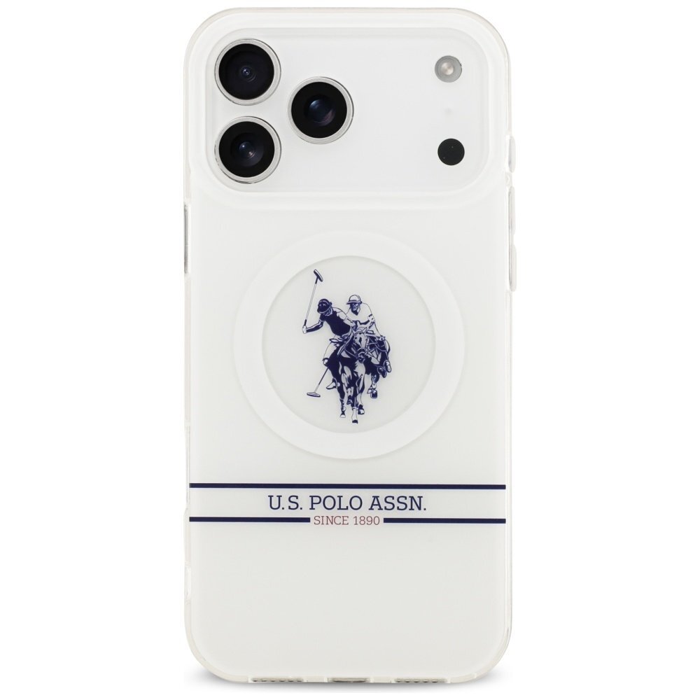 iPhone 17 Pro Max US Polo DH and Bottom Stripe Logo MagSafe dėklas – baltas 2 iPhone 17 Pro Max US Polo DH and Bottom Stripe Logo MagSafe dėklas – baltas 2