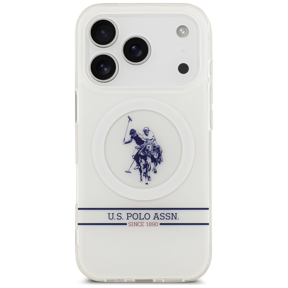 iPhone 17 Pro US Polo DH and Bottom Stripe Logo MagSafe dėklas – baltas 2