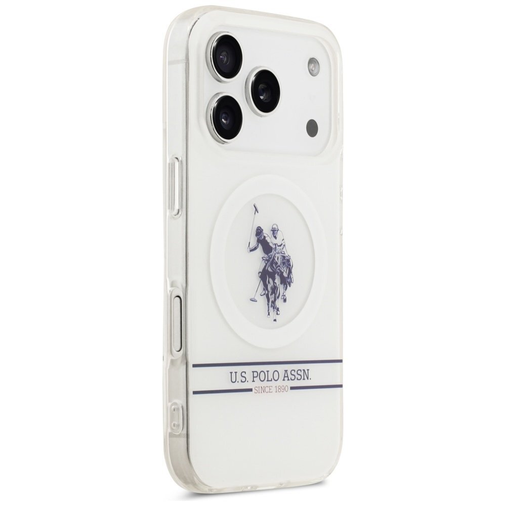 iPhone 17 Pro US Polo DH and Bottom Stripe Logo MagSafe dėklas – baltas 3 iPhone 17 Pro US Polo DH and Bottom Stripe Logo MagSafe dėklas – baltas 3