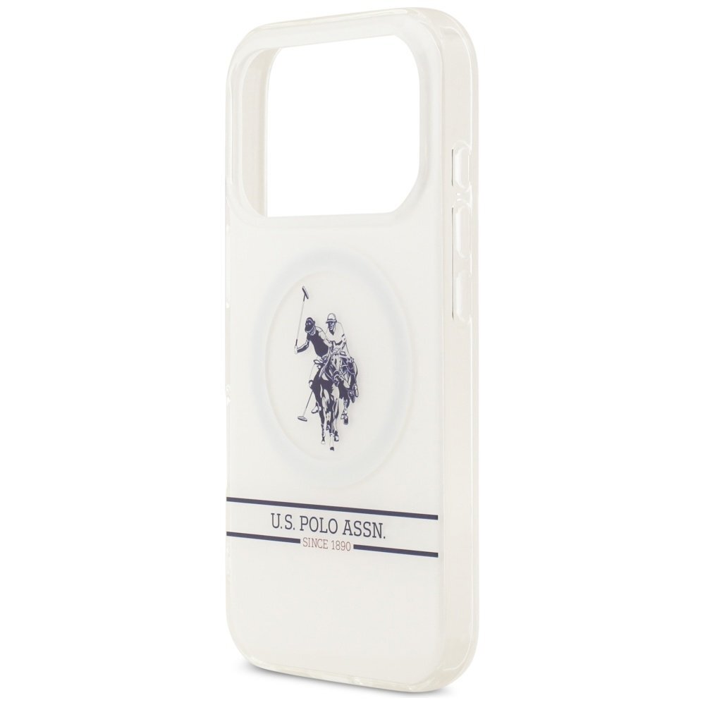 iPhone 17 Pro US Polo DH and Bottom Stripe Logo MagSafe dėklas – baltas 5