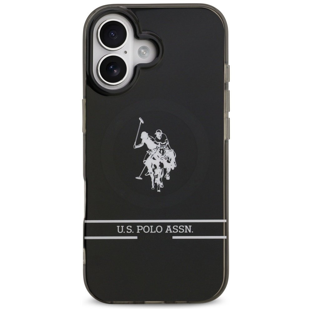 iPhone 17 US Polo DH and Bottom Stripe Logo MagSafe dėklas – juodas 2