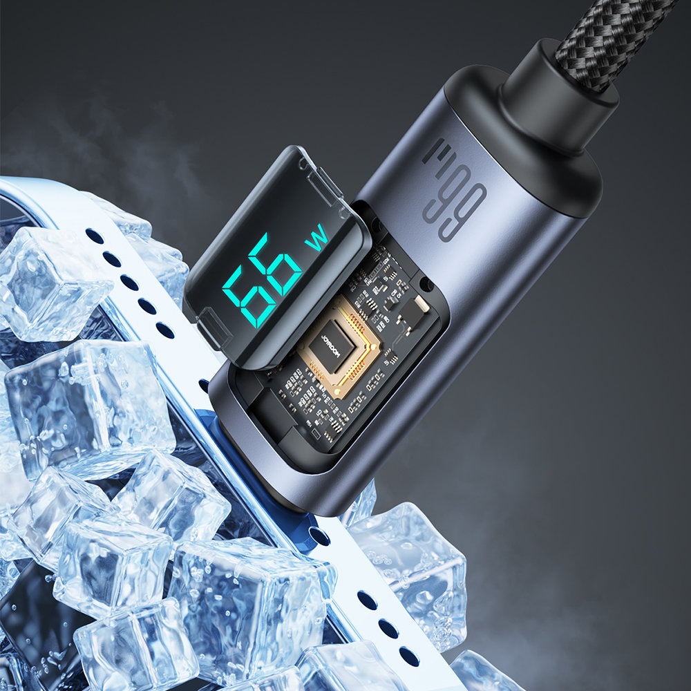 USB C - USB A cable 66W 1.2m with LED display Joyroom S-AC066A16 - Juodas 1 USB C - USB A cable 66W 1.2m with LED display Joyroom S-AC066A16 - Juodas 1