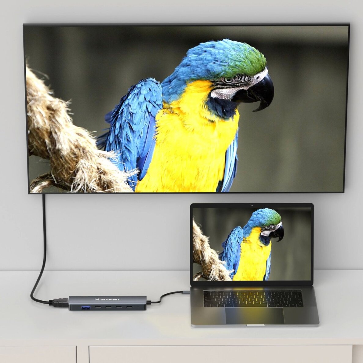 USB-C HUB Wozinsky WHBC10Y4S 6in1 daugiafunkcis, aliuminis, 25 cm laidas – pilkas 2 USB-C HUB Wozinsky WHBC10Y4S 6in1 daugiafunkcis, aliuminis, 25 cm laidas – pilkas 2