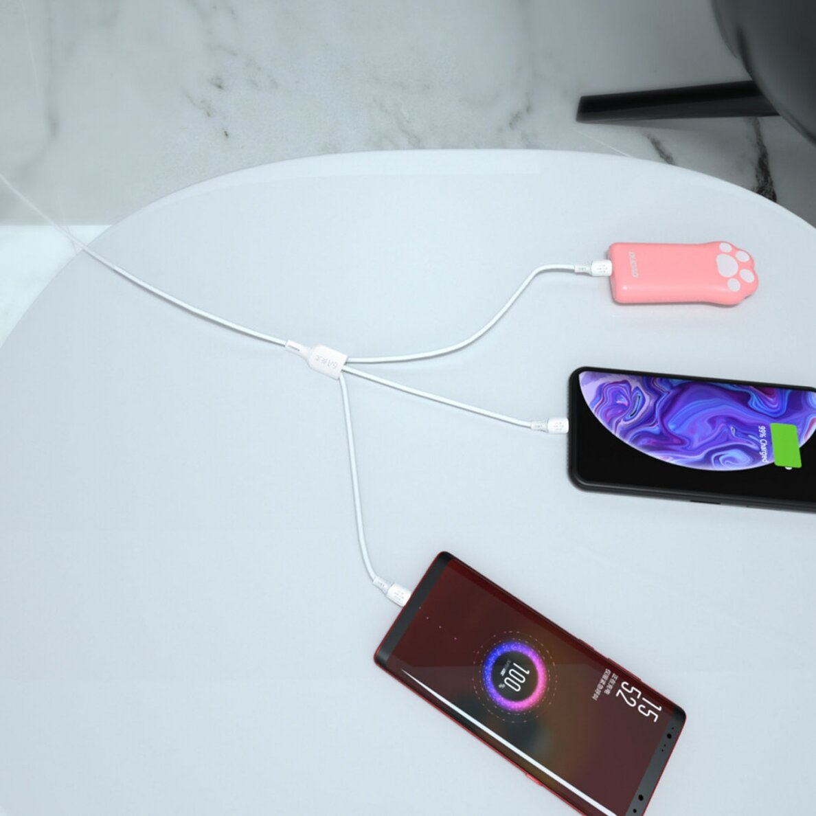 USB cable - USB C / micro USB / Lightning 480Mb/s 6A 1.2m - Baltas 3 USB cable - USB C / micro USB / Lightning 480Mb/s 6A 1.2m - Baltas 3