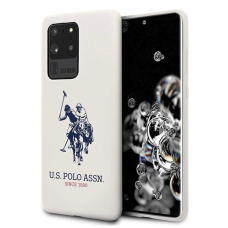 US Polo silikoninis Collection dėklas Samsung Galaxy S20 Ultra - baltas