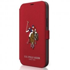 Originalus atverčiamas Us Polo dėklas Usflbkp12Spugflre Iphone 12 Mini raudonas Polo Embroidery kolekcija