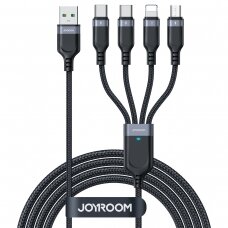USB cable 4in1 USB-A - 2 x USB-C / Lightning / Micro for charging and data transmission 1.2m Joyroom S-1T4018A18 - black