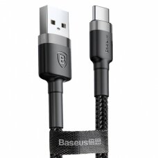 USB kabelis Baseus Cafule Type-C 1.0m 3.0A pilkas-juodas CATKLF-BG1