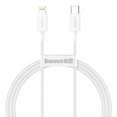 USB kabelis Baseus Superior iš Type-C į Lightning PD 20W 1.0m baltas CATLYS-A02