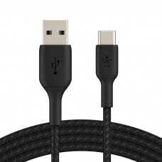 USB kabelis Belkin Boost Charge Braided USB-A to USB-C 1.0m juodas
