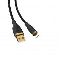 USB kabelis Devia Star Series Woven Lightning 1.5m juodas