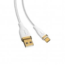 USB kabelis Devia Star Series Woven Type-C 1.5m baltas