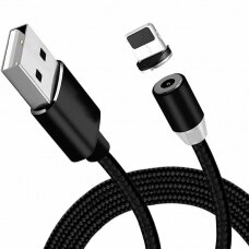 USB kabelis Magnetic Lightning magnetinis 1.0m juodas