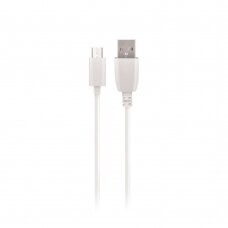 USB kabelis Maxlife microUSB baltas, 1.0m