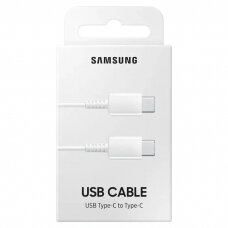 USB kabelis originalus Samsung EP-DA705 Type-C-Type-C 1.0m pakuotėje baltas