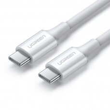 USB kabelis Ugreen US300 USB-C to USB-C 5A 100W 1.0m baltas