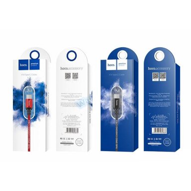 USB - Lightning kabelis Hoco X14, raudonas-juodas 1.0m